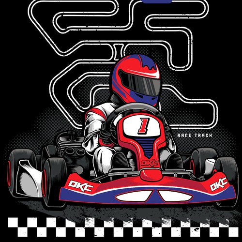 Racing t-shirt with the title 'Karting racing for tshirt'