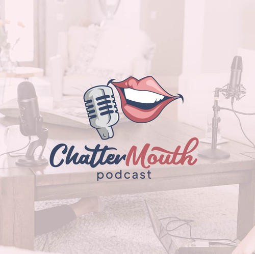 Pictorial logo with the title 'Cartoony Podcast Logo'