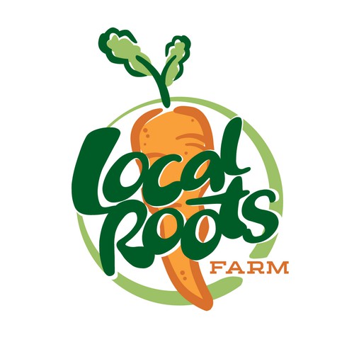 Carrot logo with the title 'Vegetable Farm Logo'