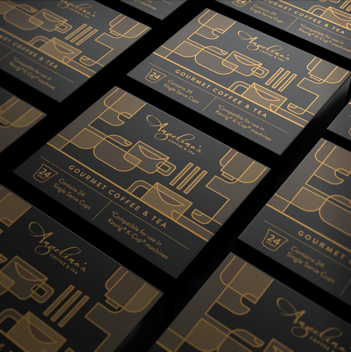 Tea packaging with the title 'Angelino's Coffee'