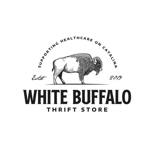 Yak logo with the title 'White Buffalo Thrift Store'