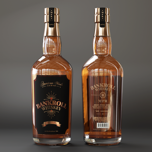 3D label with the title 'Label for whiskey bottle'