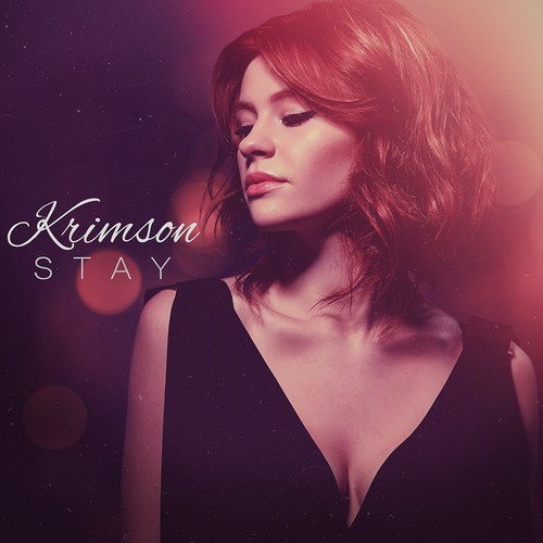 Photoshop illustration with the title 'Krimson- Stay: Album Cover Concept'