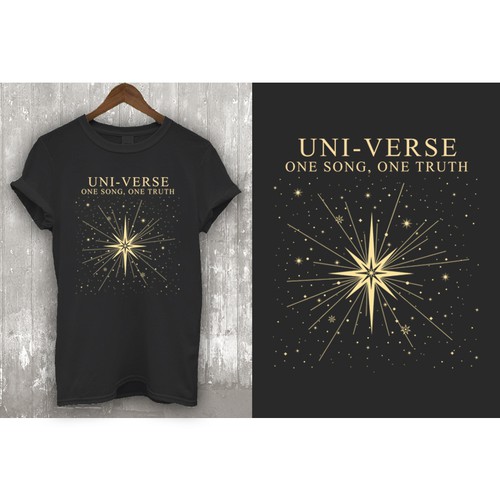 Cosmic design with the title 'Apparel brand for spiritual messages and designs.'
