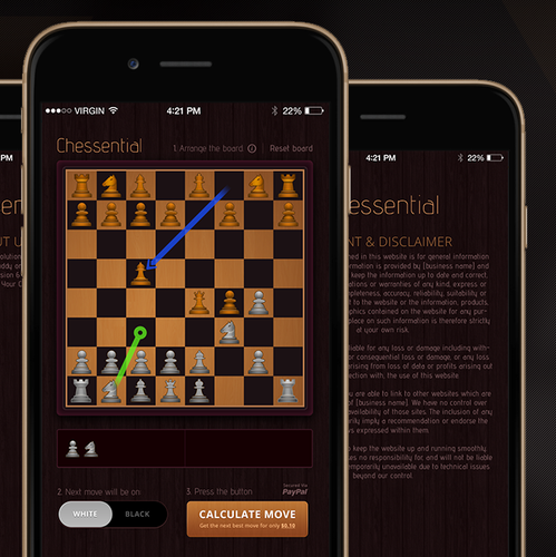 Premium website with the title 'Chess App for desktop and mobile devices'