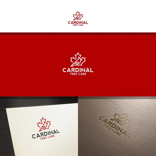 Maple leaf design with the title 'Cardinal Tree Care logo '