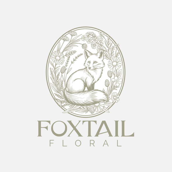 Floral logo with the title 'Foxtail logo'