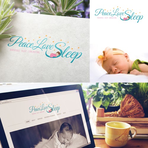 Sleep logo with the title 'Design a calm and peaceful logo for Peace Love Sleep, Pediatric Sleep Consulting'