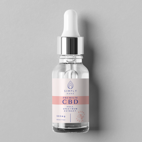 Dropper bottle label with the title 'CBD oil'