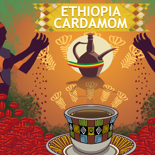 African artwork with the title 'Concept Design for a Coffee launch'