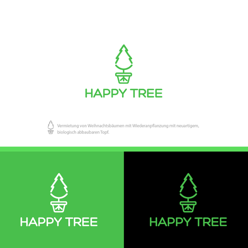 Christmas logo with the title 'Happy-Tree'