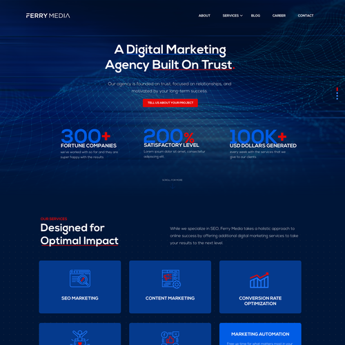 Digital website with the title 'Ferry Media - A Digital Marketing Agency'