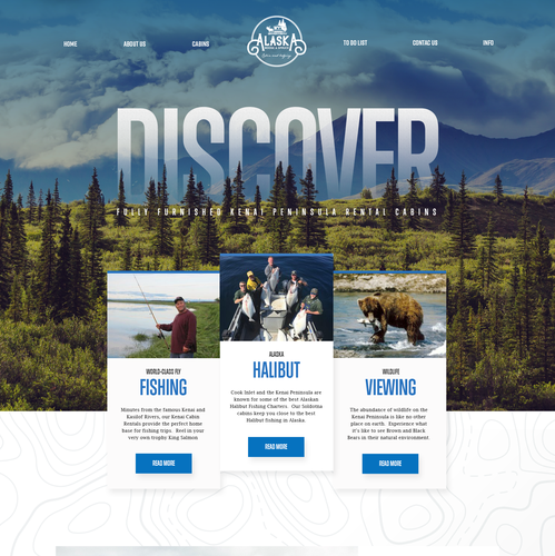 Travel agency website with the title 'Discover'