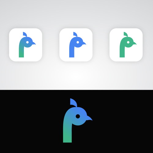 Peacock design with the title 'Peacock Based App Icon for 'Pavo''