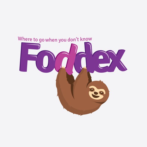 Sloth logo with the title 'Playful logo for Foddex'