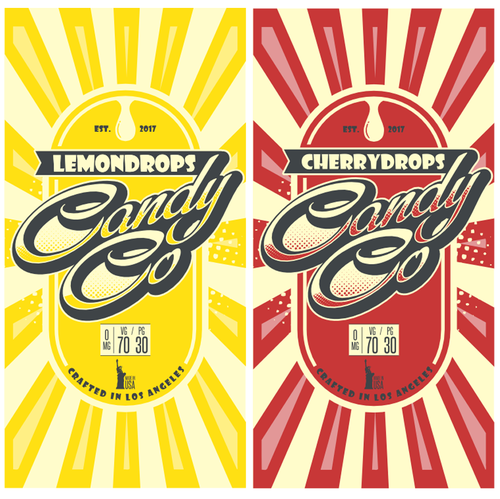Drop design with the title 'Logo and label design for candy drops'