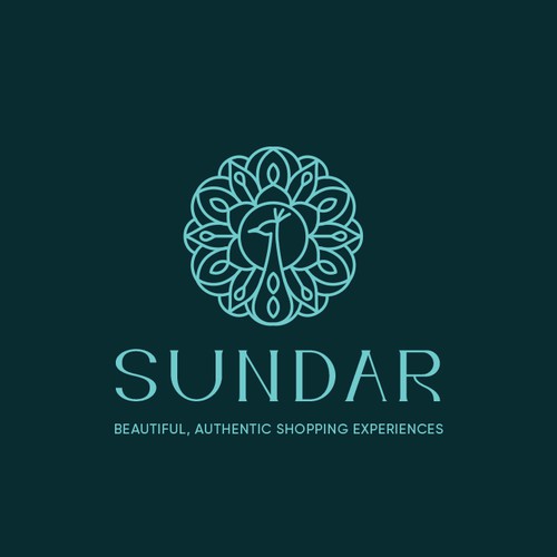 Peacock design with the title 'SUNDAR'