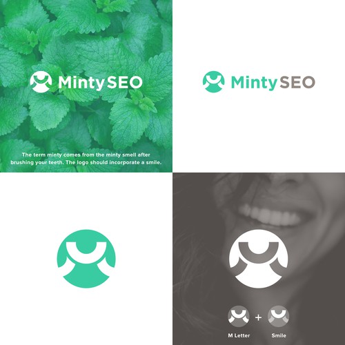 Mint design with the title 'M Monogram Logo'