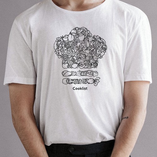 Restaurant t-shirt with the title 'COOKLIST'