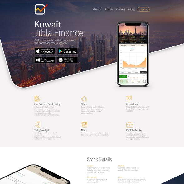 SaaS design with the title 'Homepage Redesign for Jibla Finance'