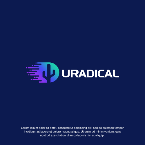 Cactus design with the title 'Logo design for URadical'