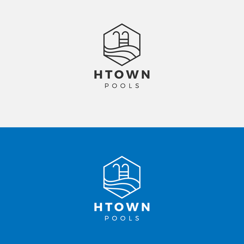 Pool logo with the title 'Luxury Pool Service Logo'