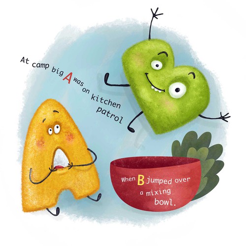 Playful artwork with the title 'children's illustration'