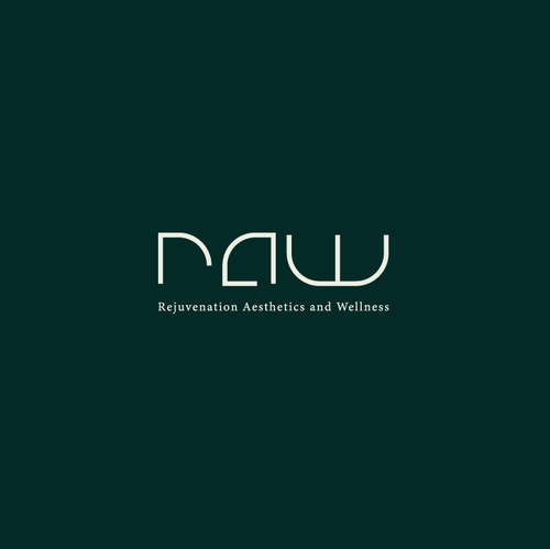 Laser design with the title 'RAW(stands for Rejuvenation Aesthetics and Wellness)'