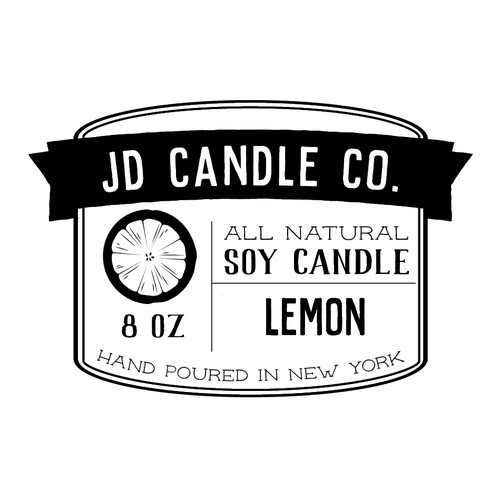 Candle label with the title 'Hand Poured Candle Lable'