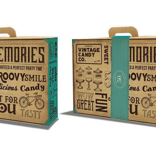 Funny packaging with the title 'vintage box as a present for people from 50 yrs old'