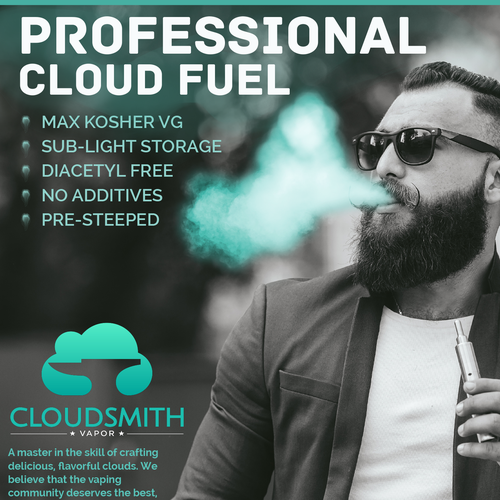 Smoke design with the title 'Bold Print Ad for CloudSmith'