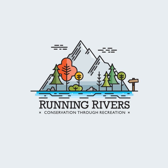 Conservation logo with the title 'Running Rivers'