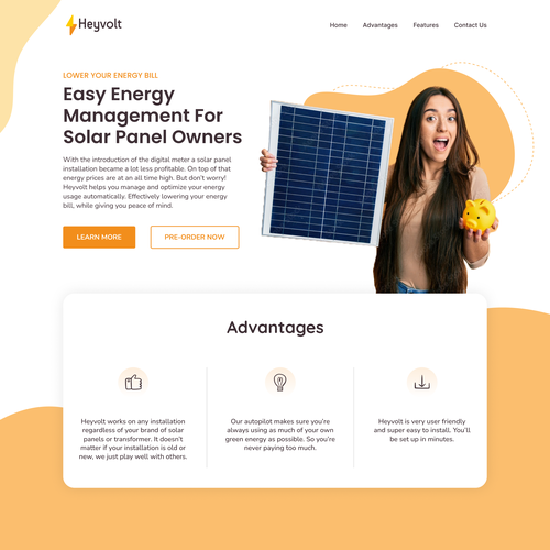 Energy website with the title 'Solar Website Design'