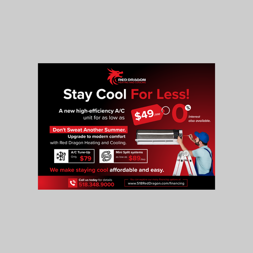 Cooler design with the title 'Flyer Design for high-efficiency A/C'