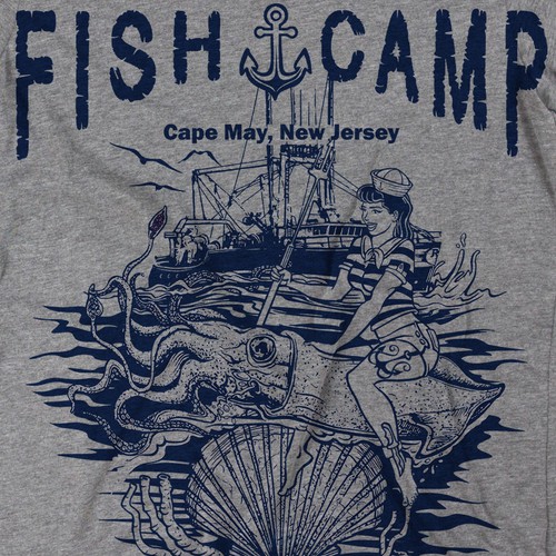 Fishing t-shirt with the title 'T-Sirt for Nancy Elizabeth Fishing Camp'