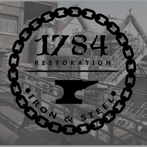 Chain design with the title '1784 Restoration Iron & Steel'