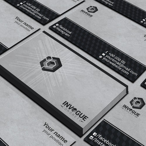 Grid design with the title 'Winning logo from INVOGUE CONCRETE'