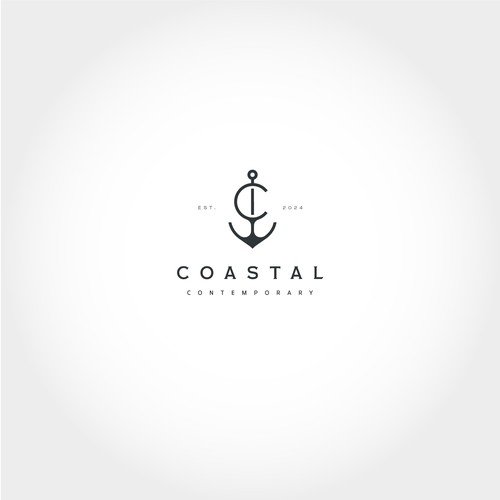 Nautical logo with the title 'Coastal Contemporary apparel and gear company Logo'