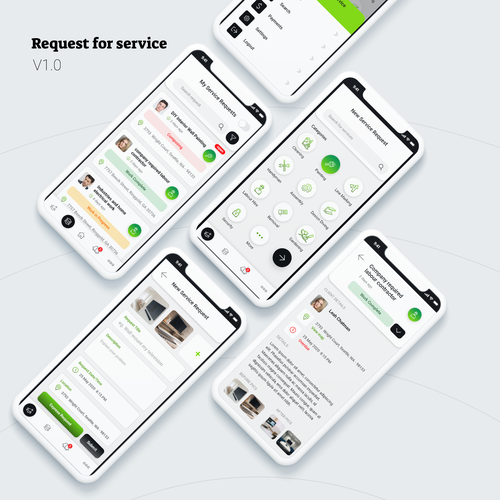 White background design with the title 'Request for Service'