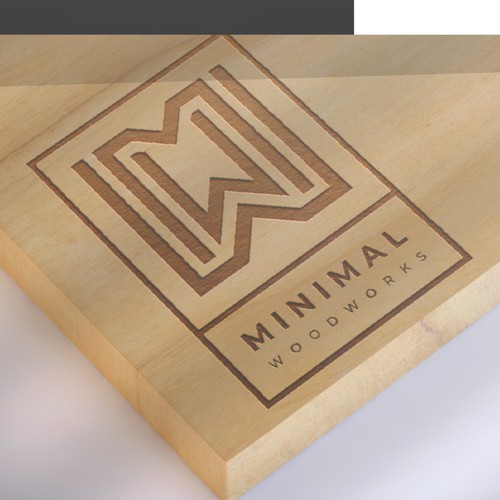 M logo with the title 'logo for MINIMAL WOODWORKS'
