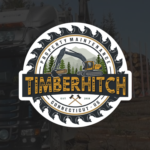 Heavy equipment logo with the title 'Timberhitch'