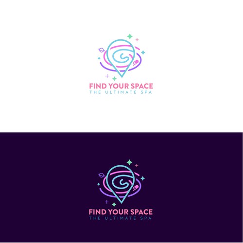 Galaxy logo with the title 'Space theme for Spa business'