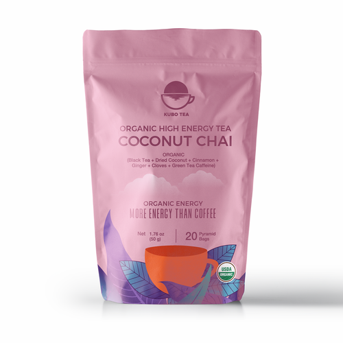 Tea packaging with the title 'organic tea packaging design'