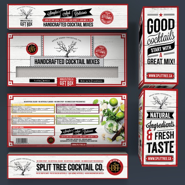 Handmade packaging with the title 'Cocktail Gift Box'