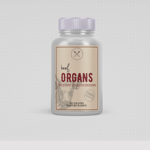 Mockup label with the title 'Supplement Label'