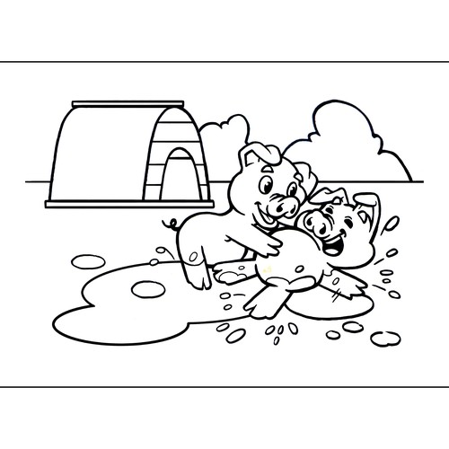 Black and white artwork with the title 'Coloring Pages For Kids'