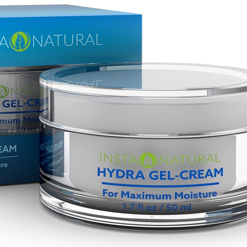 Rendering design with the title 'Hydra Gel-Cream 3D Render'