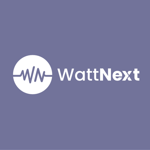 Startup logo with the title 'WattNext'