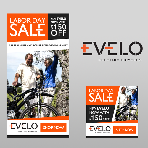 Sale design with the title 'Banner ad design for electric bicycles'