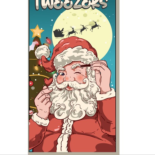 Santa design with the title 'Santa christmas tweezers illustration'